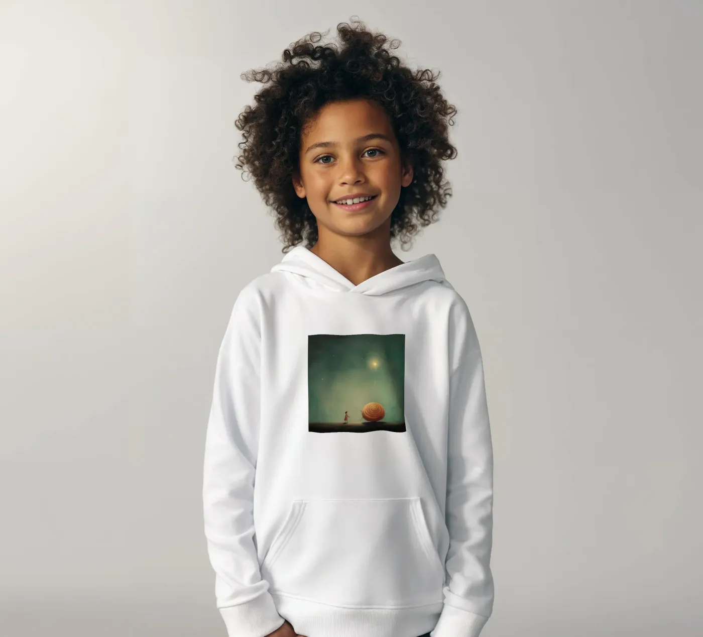 Minimale Schnecke Kinder Hoodie von Minimal Animal Art