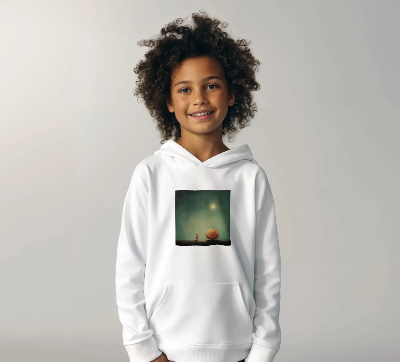Minimal Snail felpa bambino con cappuccio da Minimal Animal Art