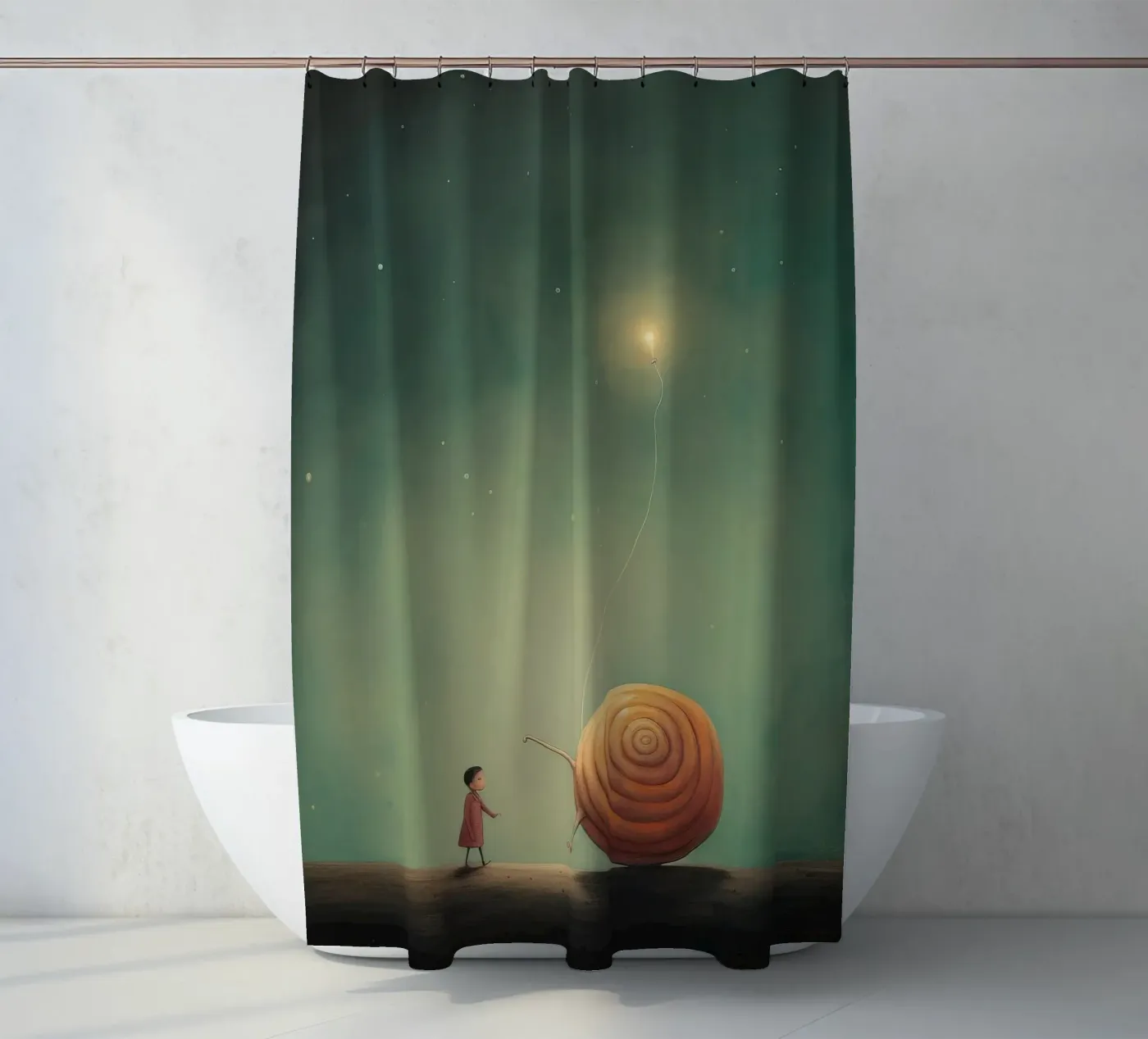 Minimal Snail tenda da doccia da Minimal Animal Art