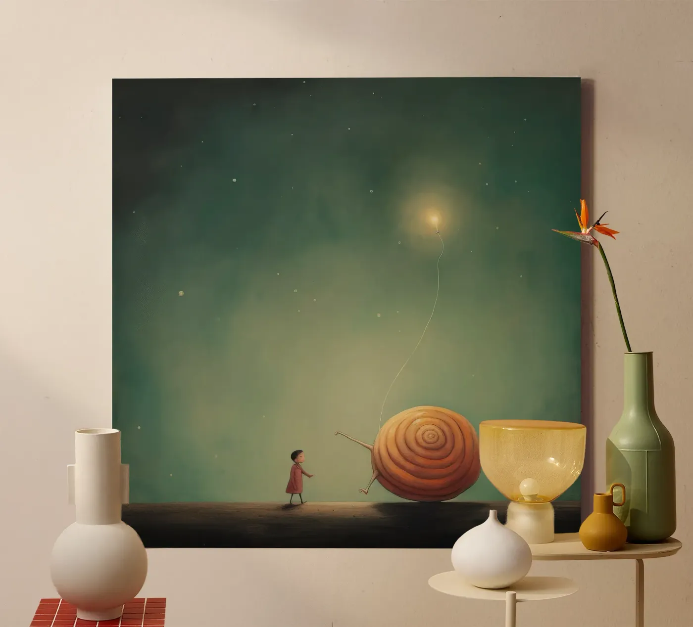 Minimal Snail tela da Minimal Animal Art
