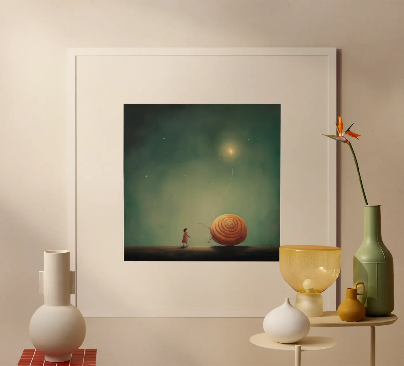 Minimal Snail poster da Minimal Animal Art