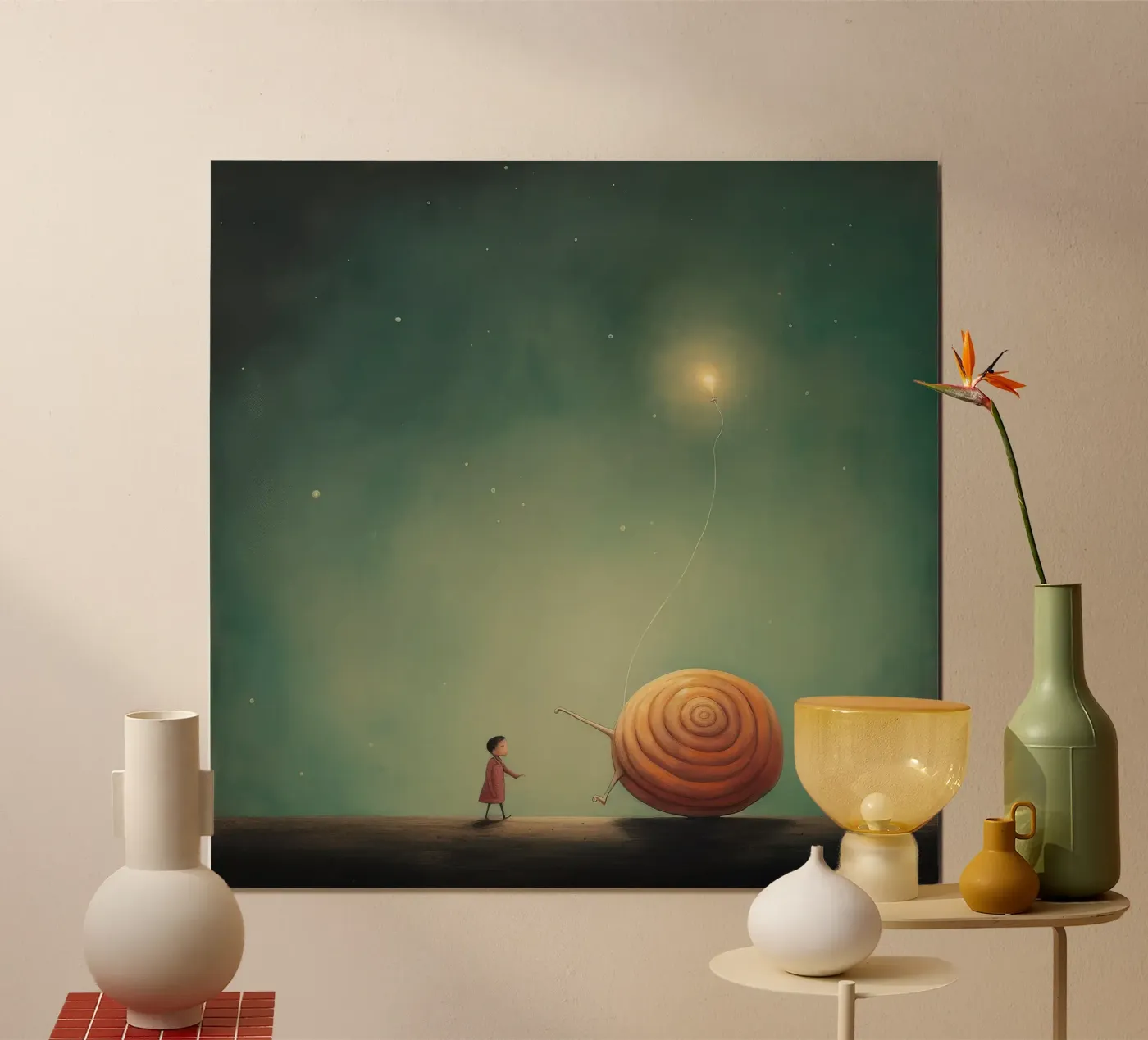 Minimal Snail poster da Minimal Animal Art