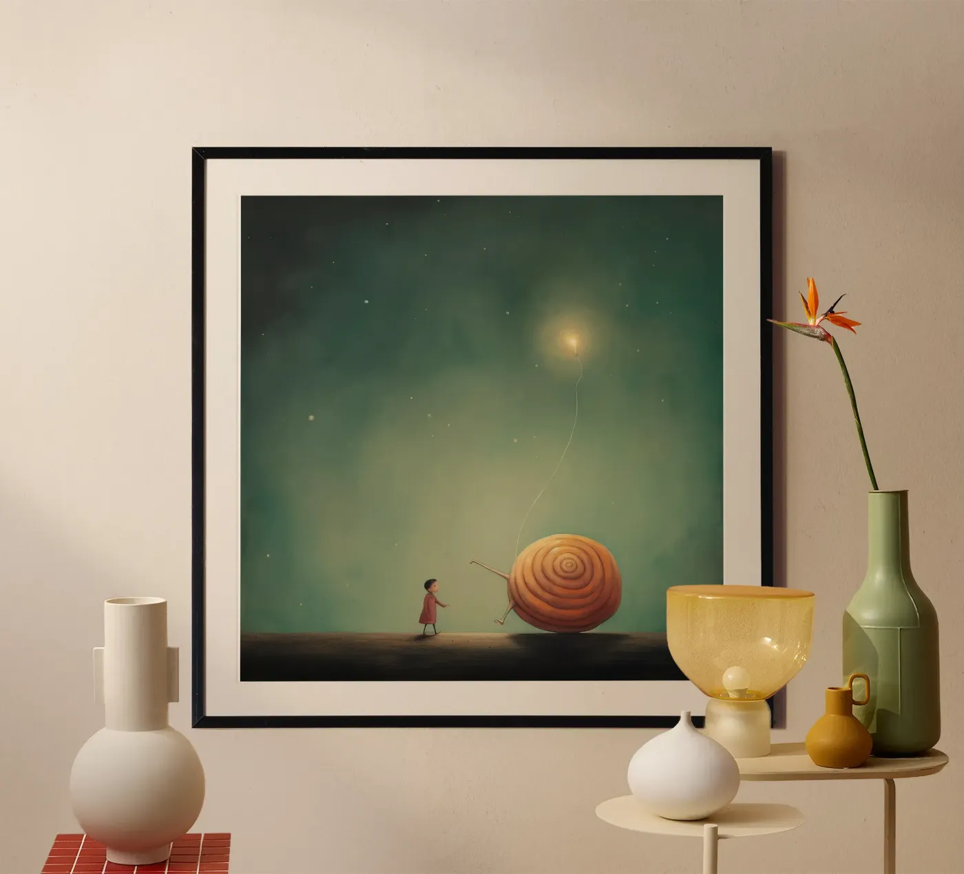 Minimal Snail poster da Minimal Animal Art