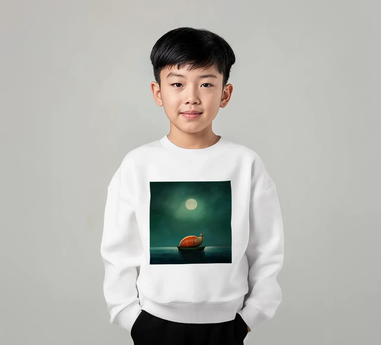 Lumaca minima 3 felpa bambino da Minimal Animal Art
