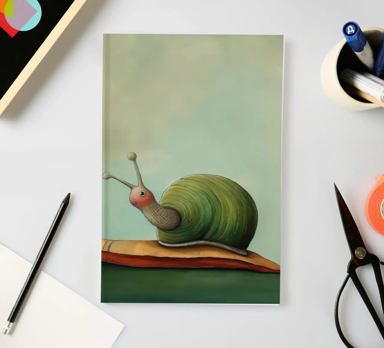 Minimal Snail 4 notebook by Minimal Animal Art