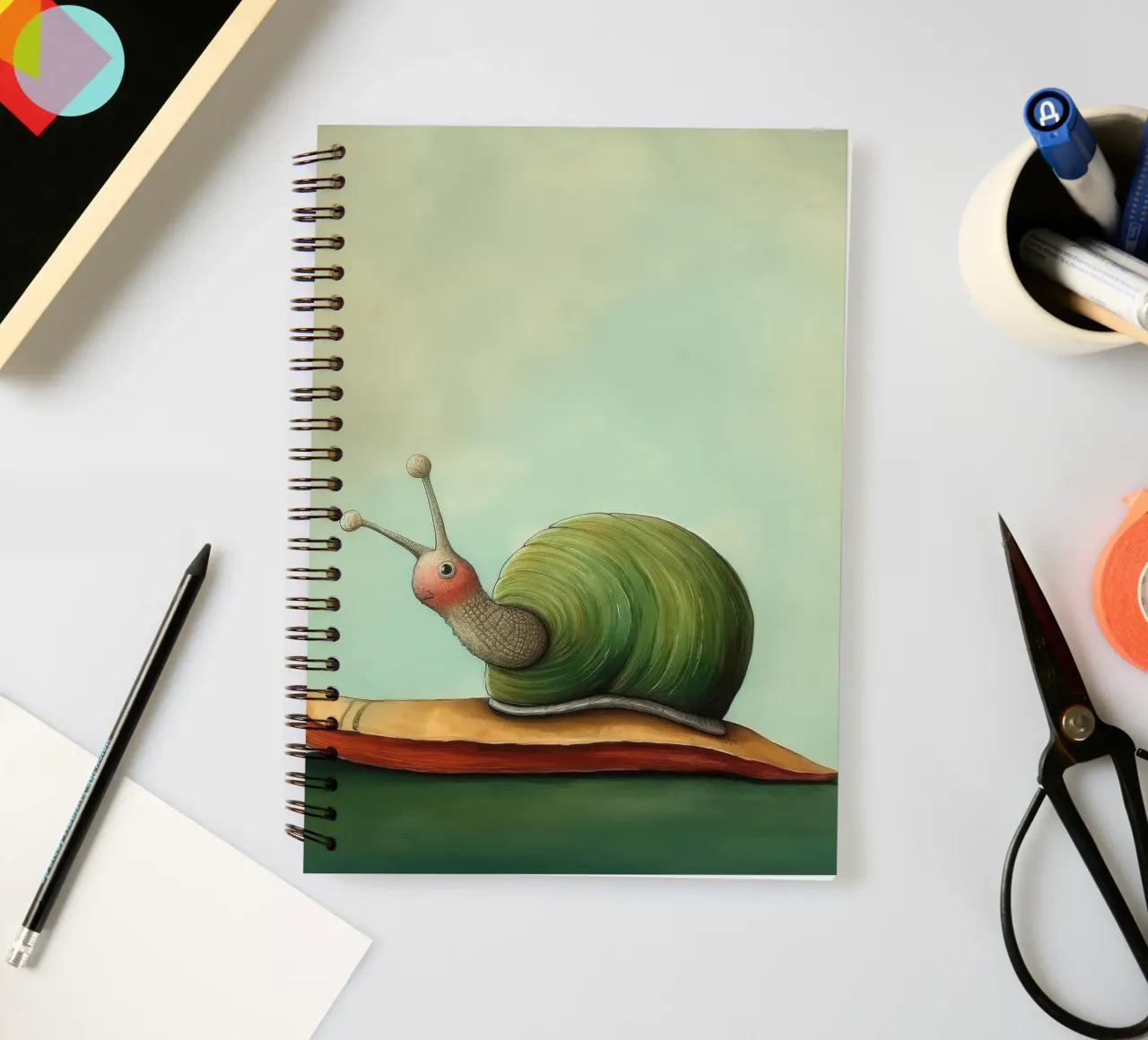 Minimal Snail 4 spiral notebook by Minimal Animal Art