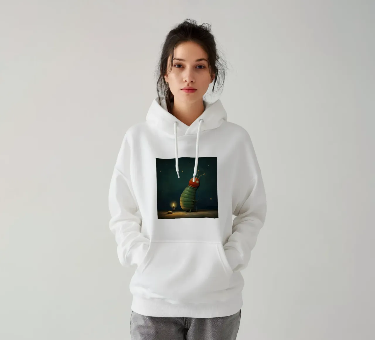 Lumaca minima 1 felpa con cappuccio da Minimal Animal Art