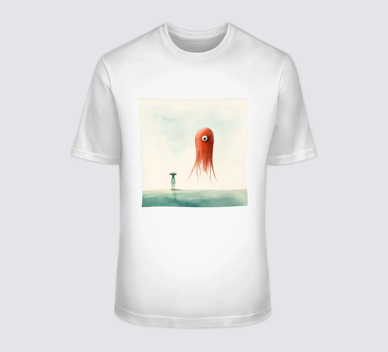 Calamaro minimo 2 t-shirt da Minimal Animal Art