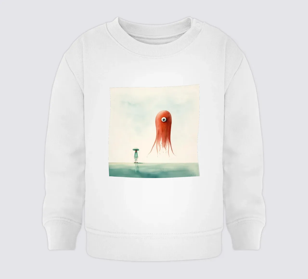 Calamaro minimo 2 felpa neonato da Minimal Animal Art