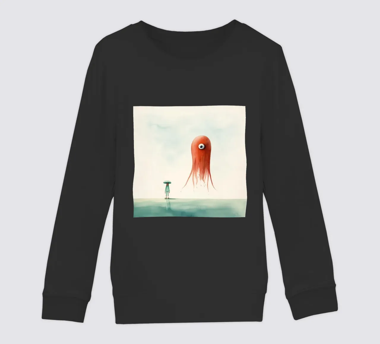 Calamaro minimo 2 felpa bambino da Minimal Animal Art