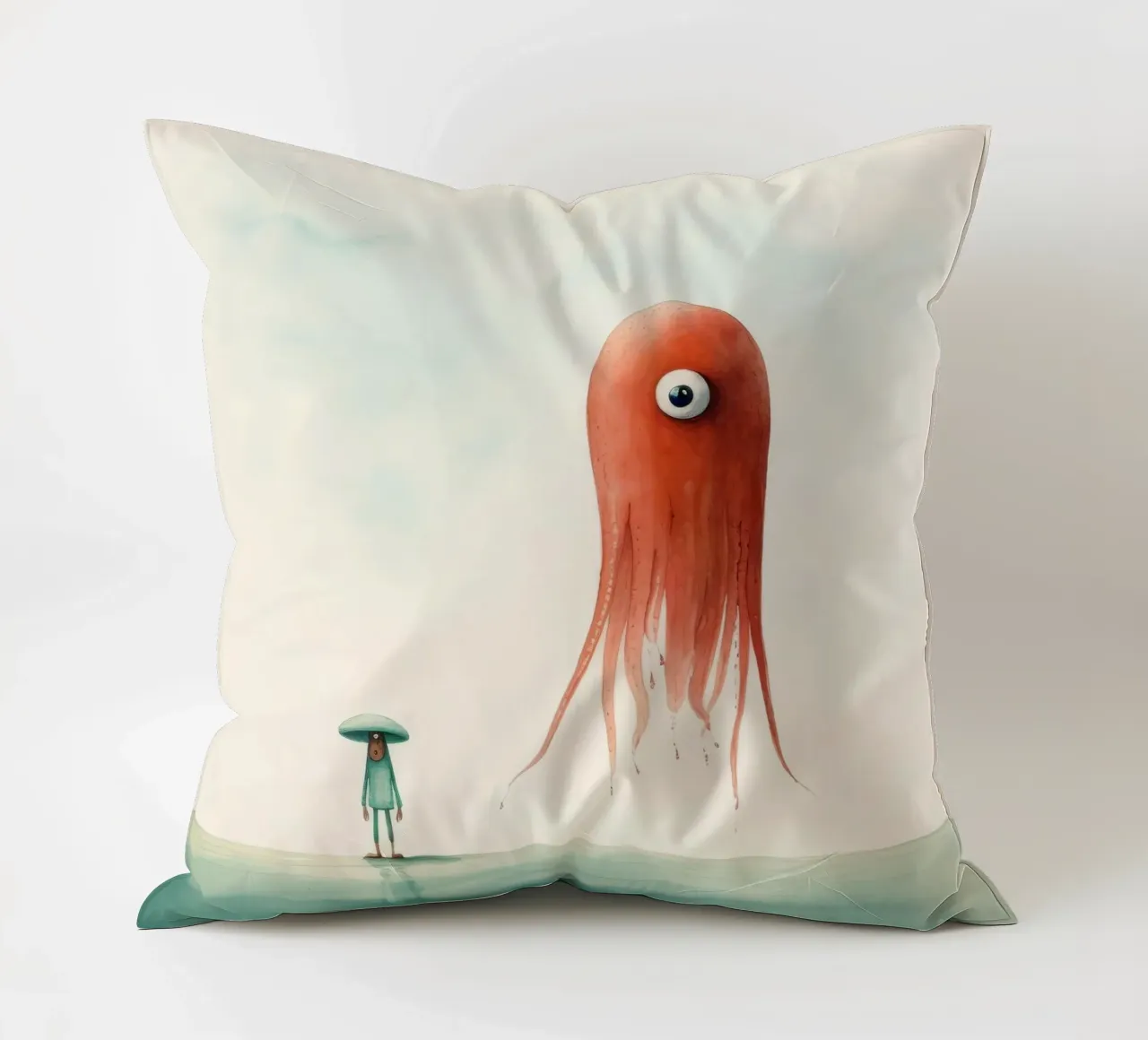 Calamaro minimo 2 cuscino da Minimal Animal Art