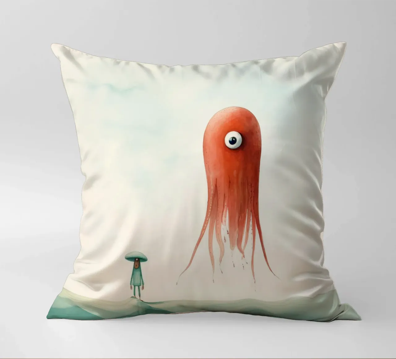 Calamaro minimo 2 cuscino da Minimal Animal Art