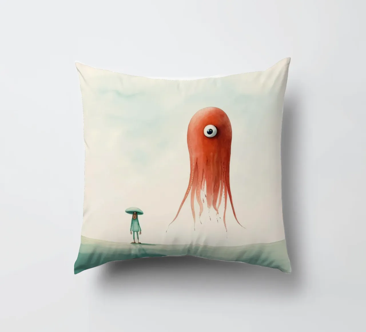 Calamaro minimo 2 cuscino da Minimal Animal Art