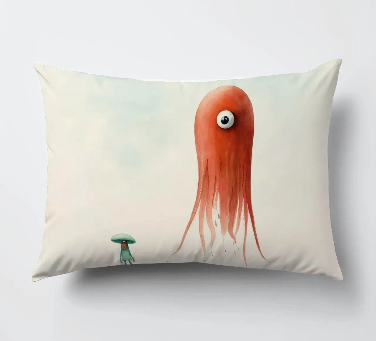 Calamaro minimo 2 cuscino da Minimal Animal Art