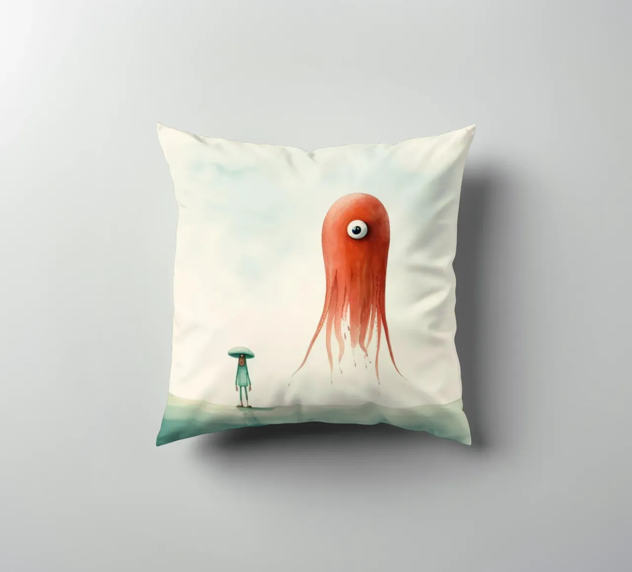 Calamaro minimo 2 cuscino da Minimal Animal Art