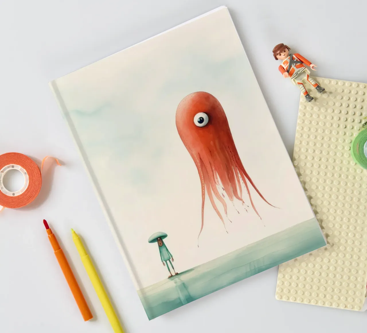 Minimal Squid 2 notebook by Minimal Animal Art
