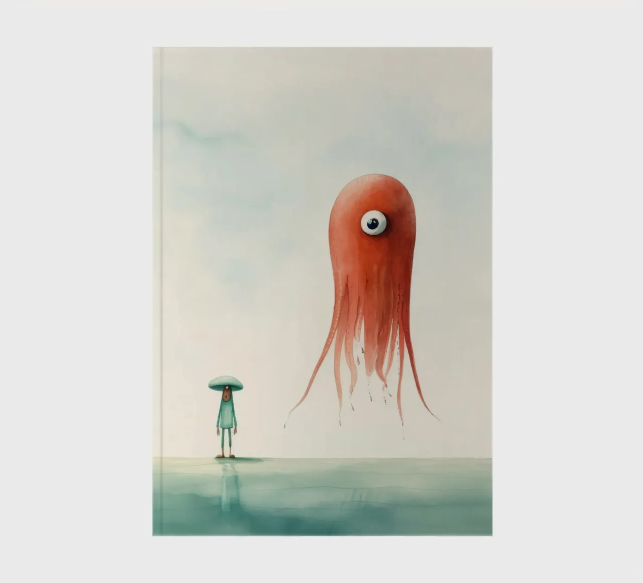 Minimal Squid 2 notebook by Minimal Animal Art