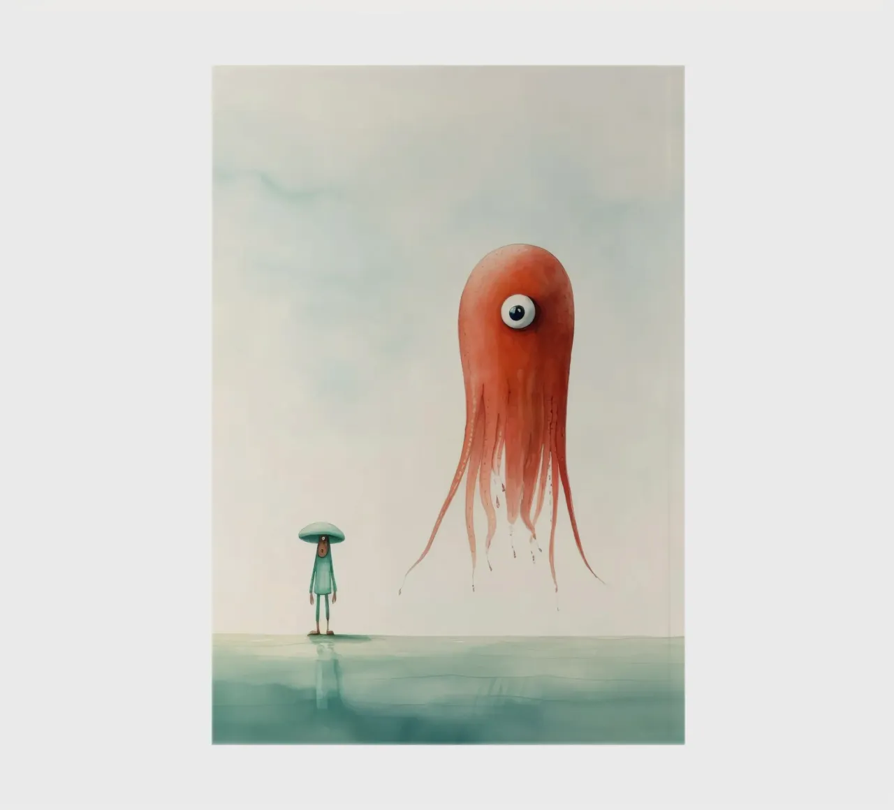 Minimal Squid 2 notebook by Minimal Animal Art