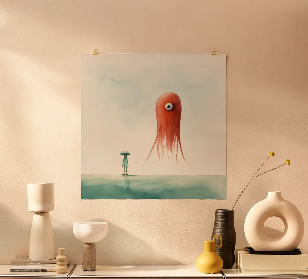 Minimo Squid poster da Minimal Animal Art