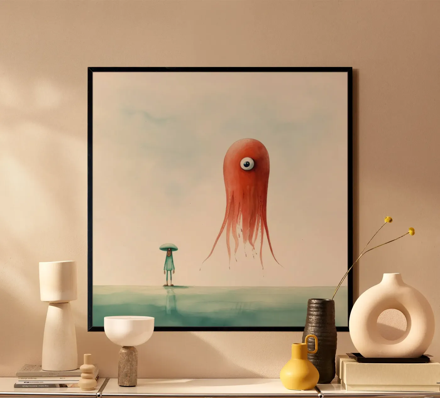 Minimal Squid poster de Minimal Animal Art