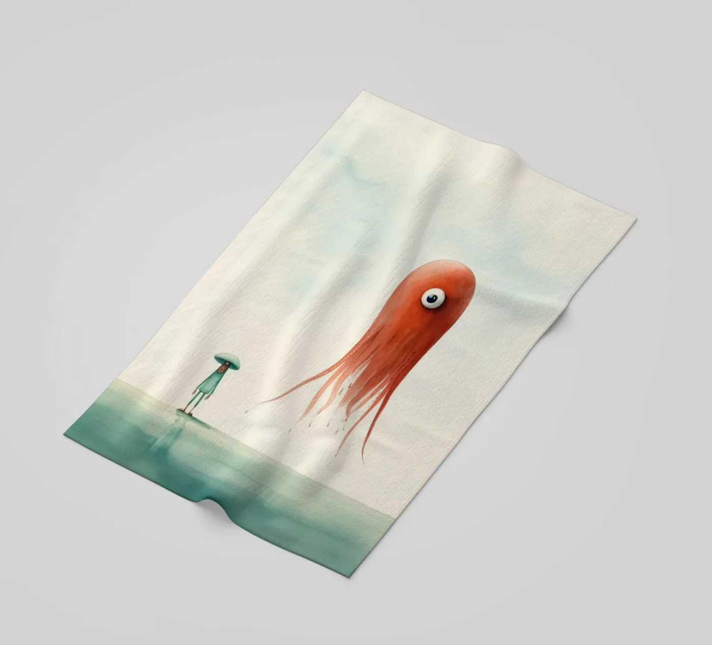 Minimo Squid telo mare da Minimal Animal Art