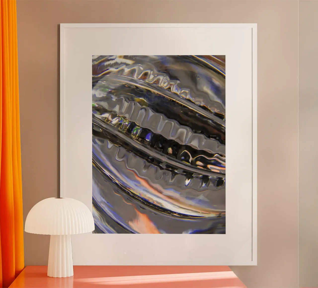 Onde di Murano poster con telaio in legno da Teresa André