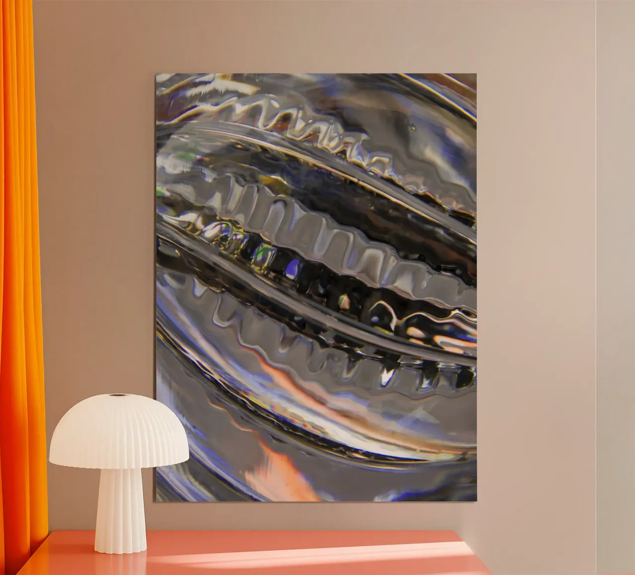 Onde di Murano poster con telaio in legno da Teresa André