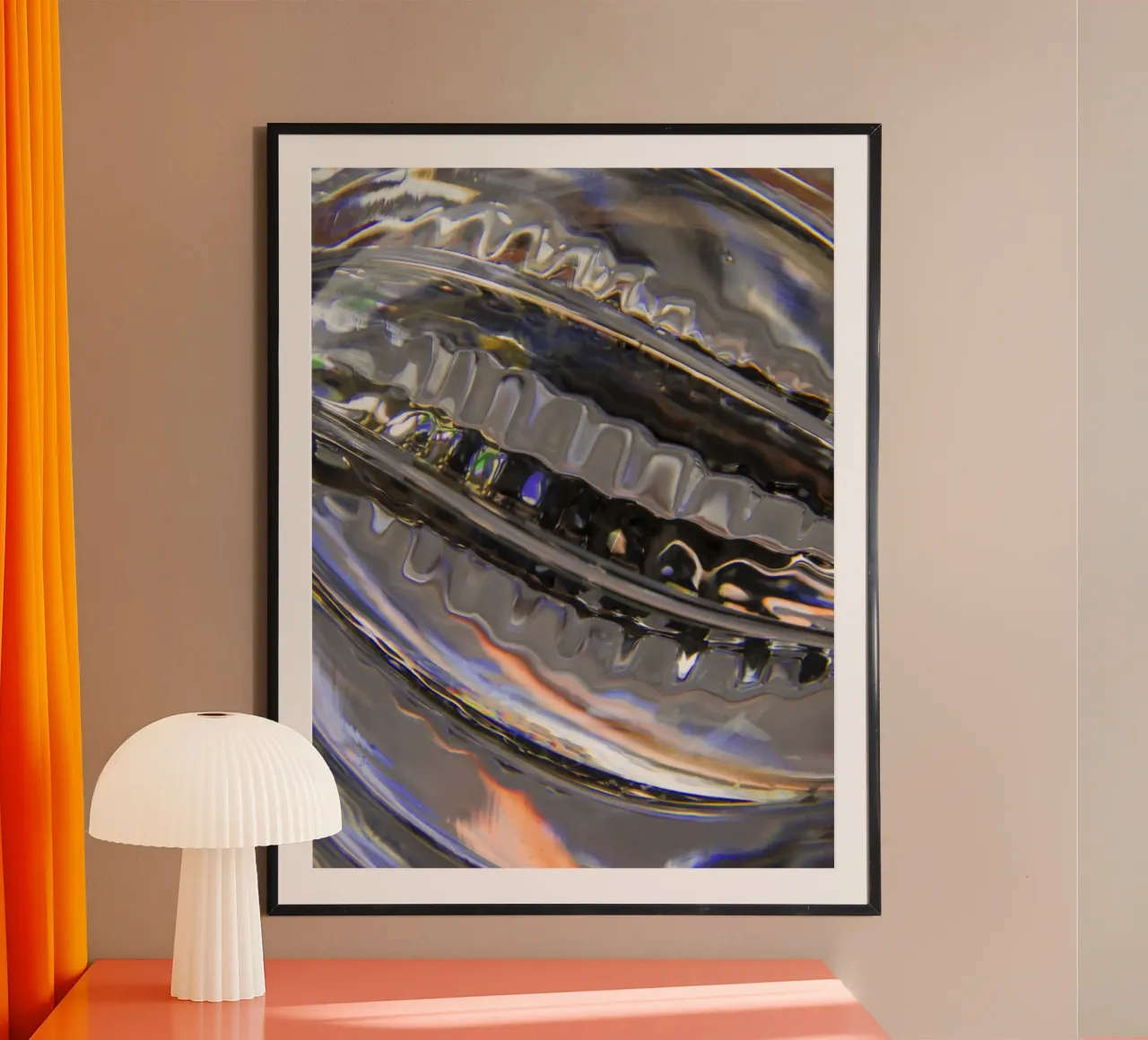 Onde di Murano poster con telaio in legno da Teresa André