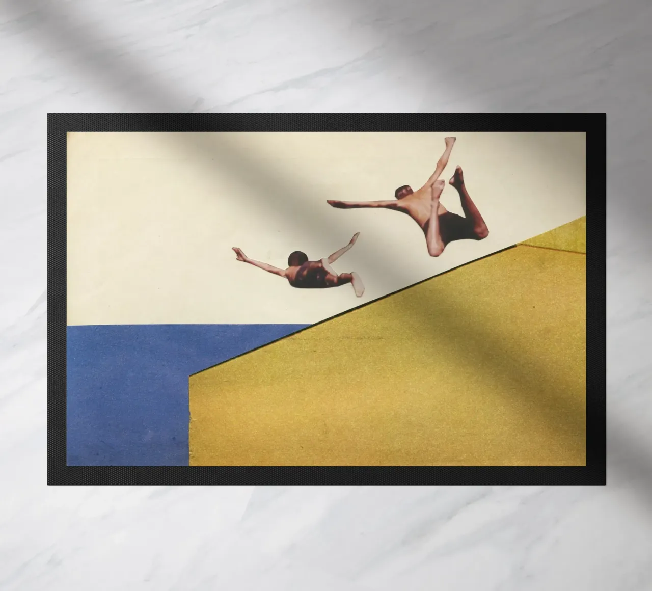 Over the Edge doormat by Cassia Beck Collage