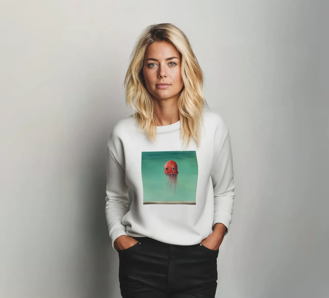 Calamaro minimo 3 felpa da Minimal Animal Art