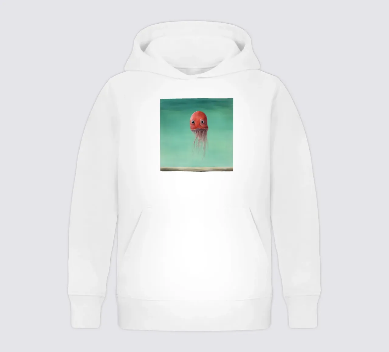 Calamaro minimo 3 felpa bambino con cappuccio da Minimal Animal Art