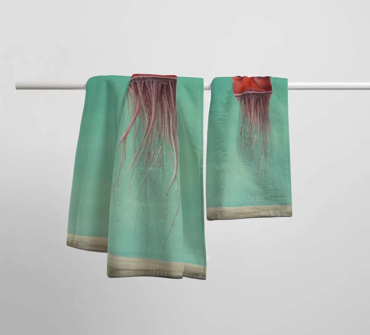 Calamaro minimo 3 asciugamano da bagno da Minimal Animal Art