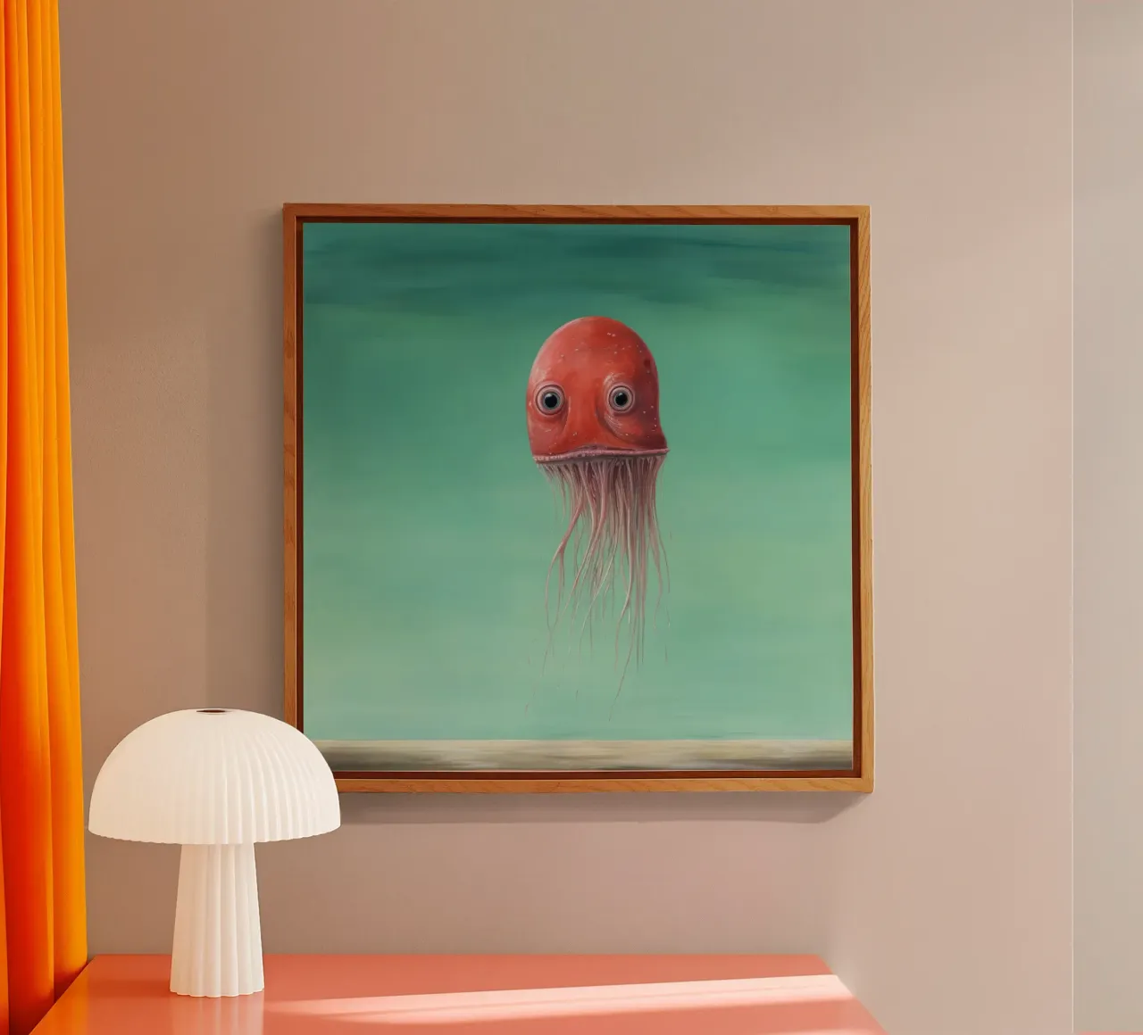 Calamaro minimo 3 plexiglass con Cornice Artbox da Minimal Animal Art