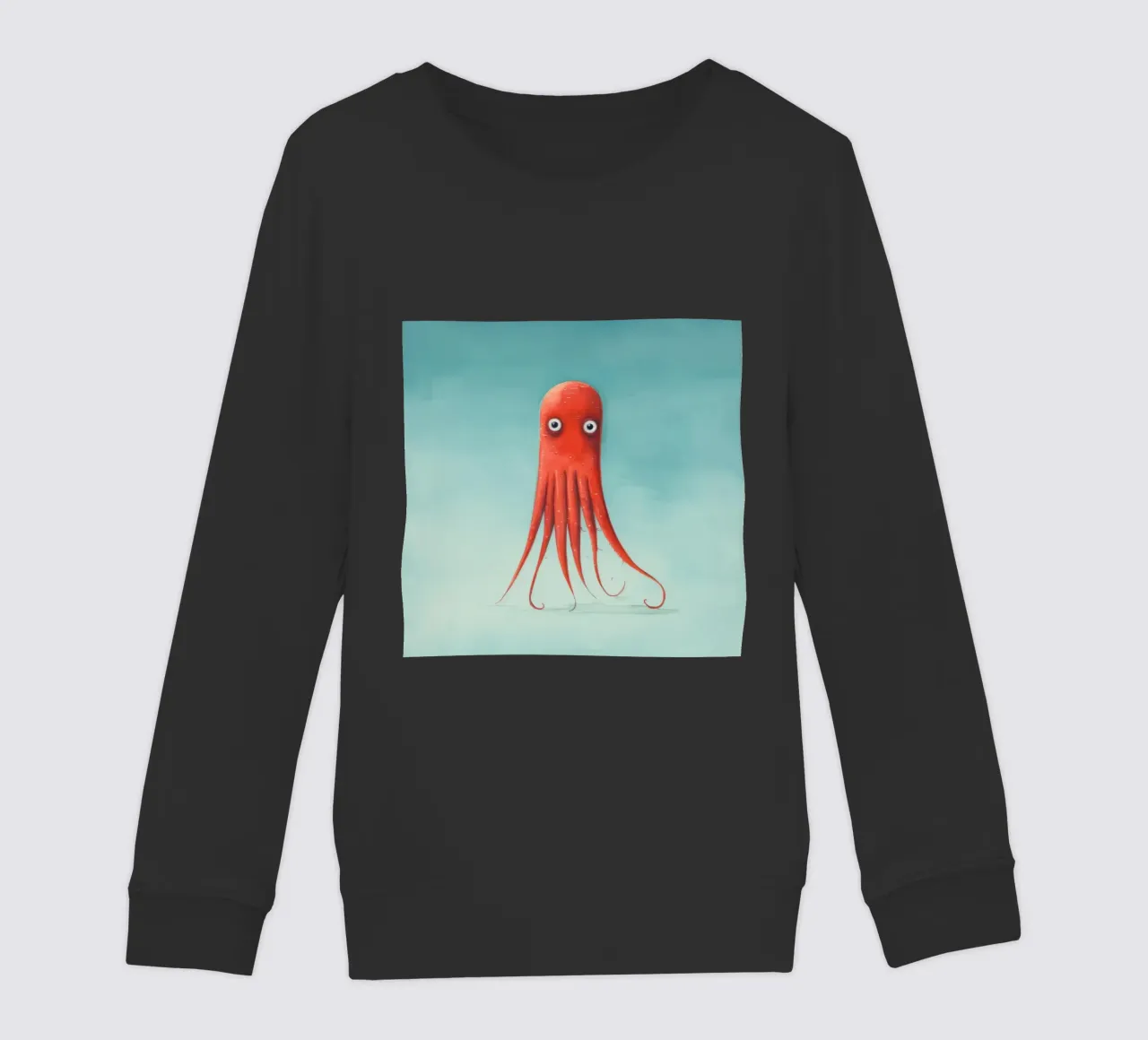 Calamaro minimo 4 felpa bambino da Minimal Animal Art