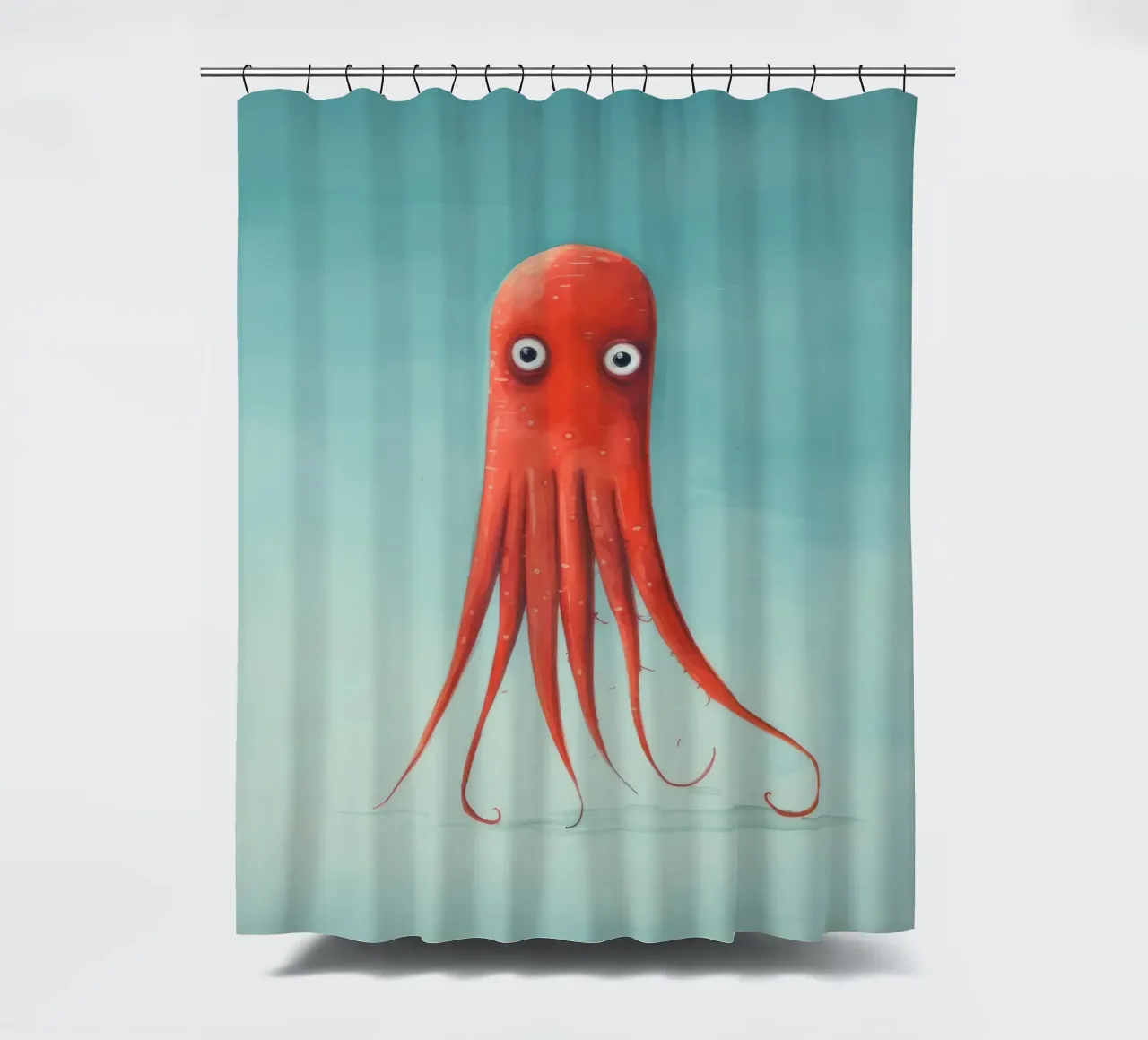 Minimum inktvis 4 douchegordijn van Minimal Animal Art