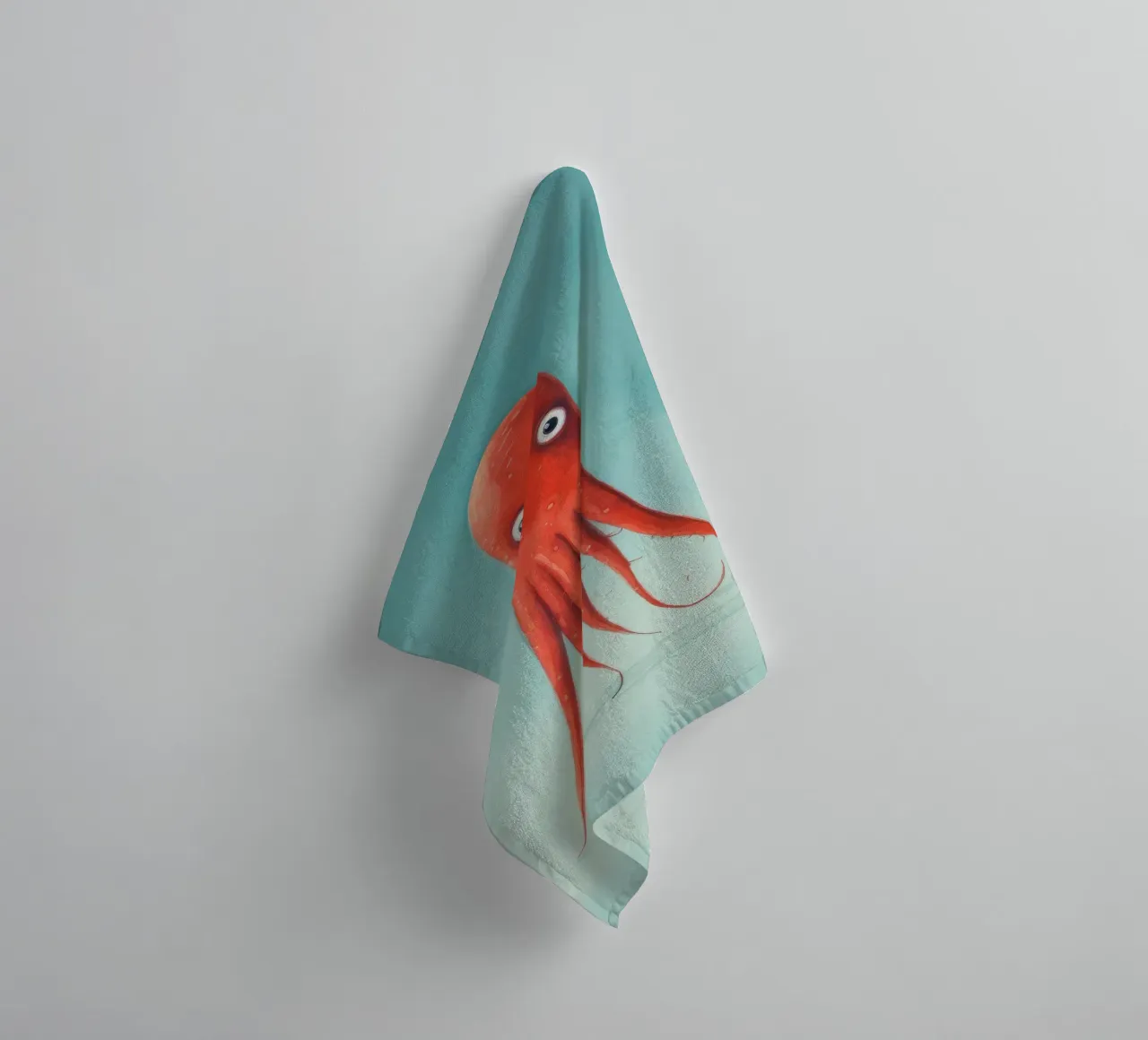 Minimum Squid 4 towel by Minimal Animal Art