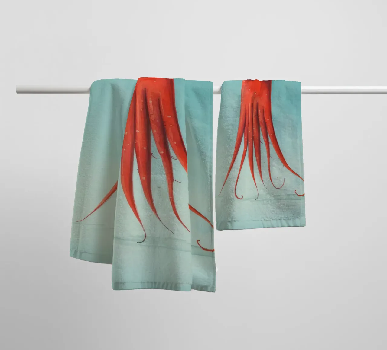 Minimum Squid 4 towel by Minimal Animal Art