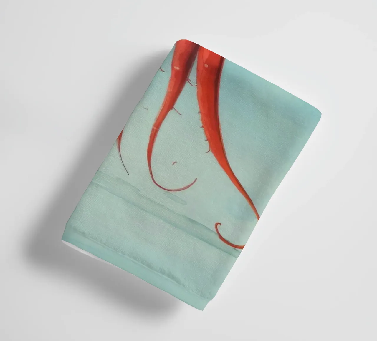 Minimum inktvis 4 badhanddoek van Minimal Animal Art