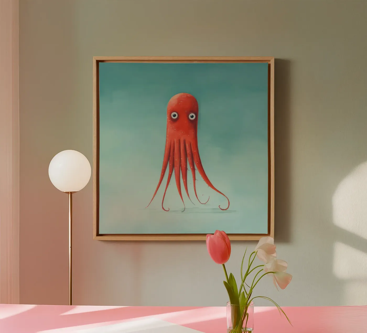 Minimal Squid tela da Minimal Animal Art