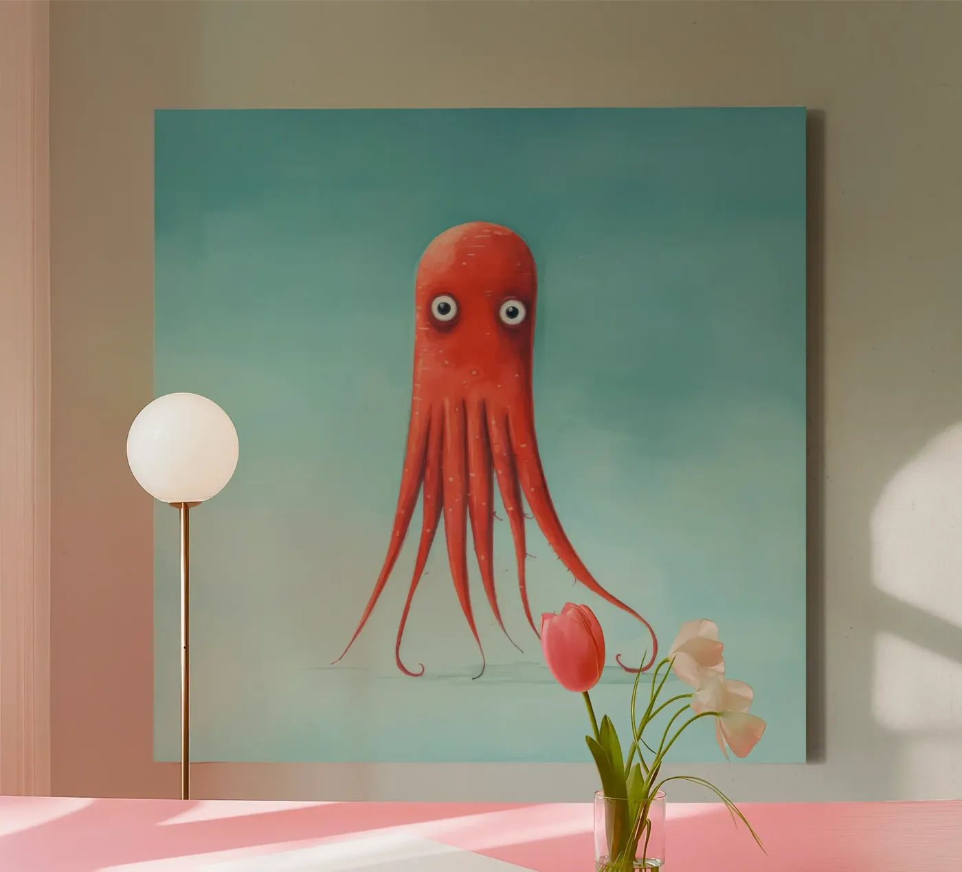 Minimal Squid tela da Minimal Animal Art