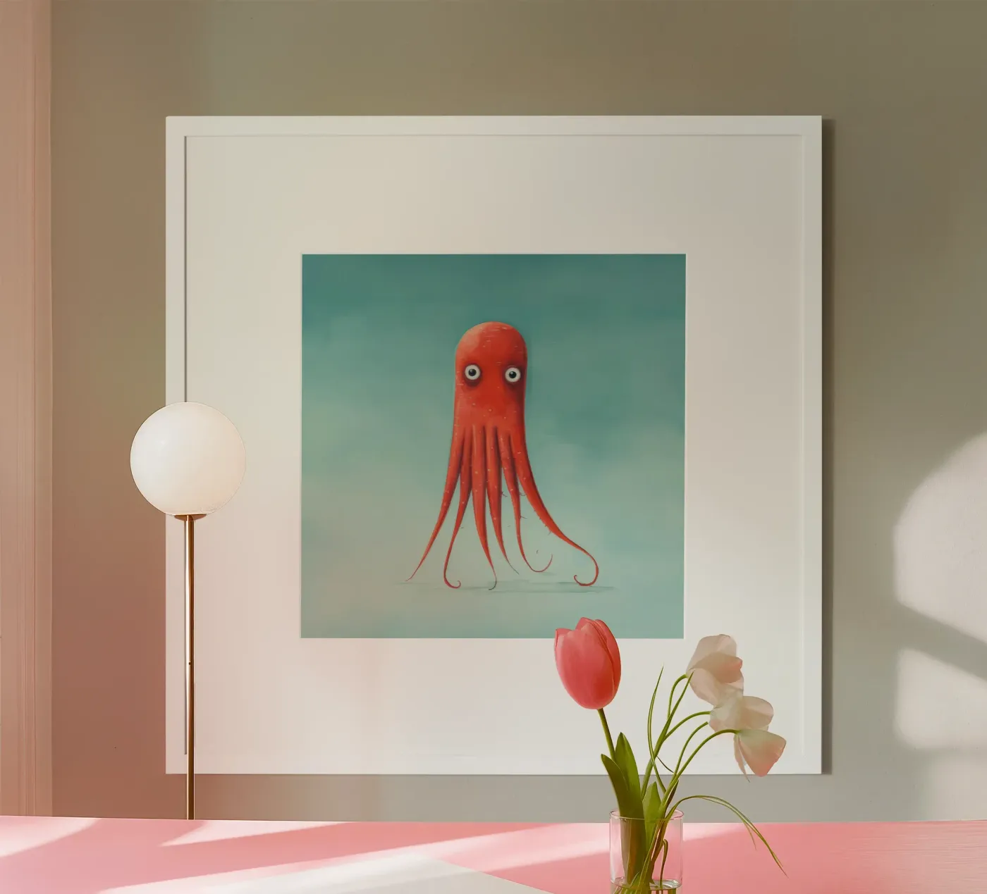 Minimal Squid poster de Minimal Animal Art