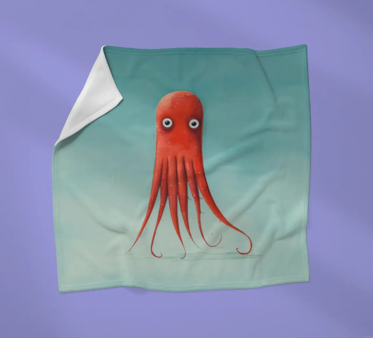 Calamaro minimo 4 coperta in pile da Minimal Animal Art