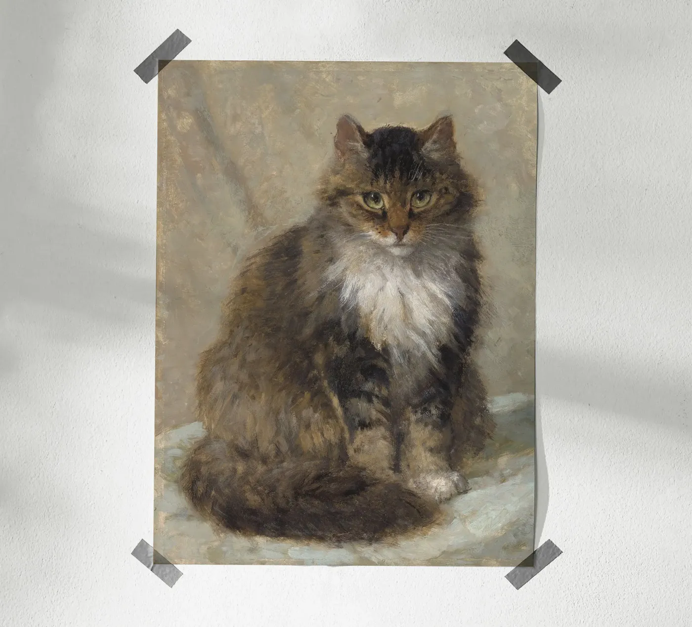 Sitting Cat - Henriëtte Ronner-Knip poster by Apolo Prints