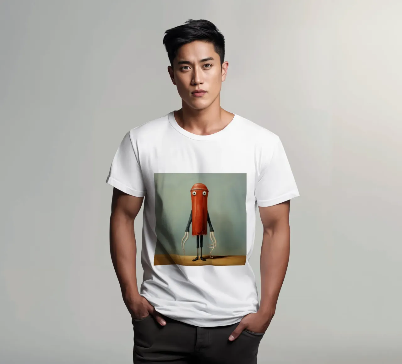 Calamaro minimo 1 t-shirt da Minimal Animal Art