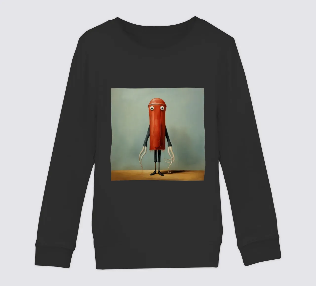 Calamaro minimo 1 felpa bambino da Minimal Animal Art