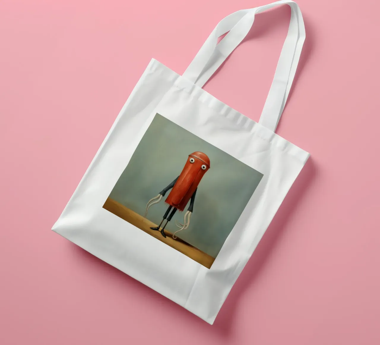 Calamaro minimo 1 borsa in juta da Minimal Animal Art