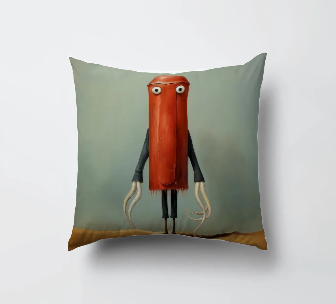 Calamaro minimo 1 cuscino da Minimal Animal Art