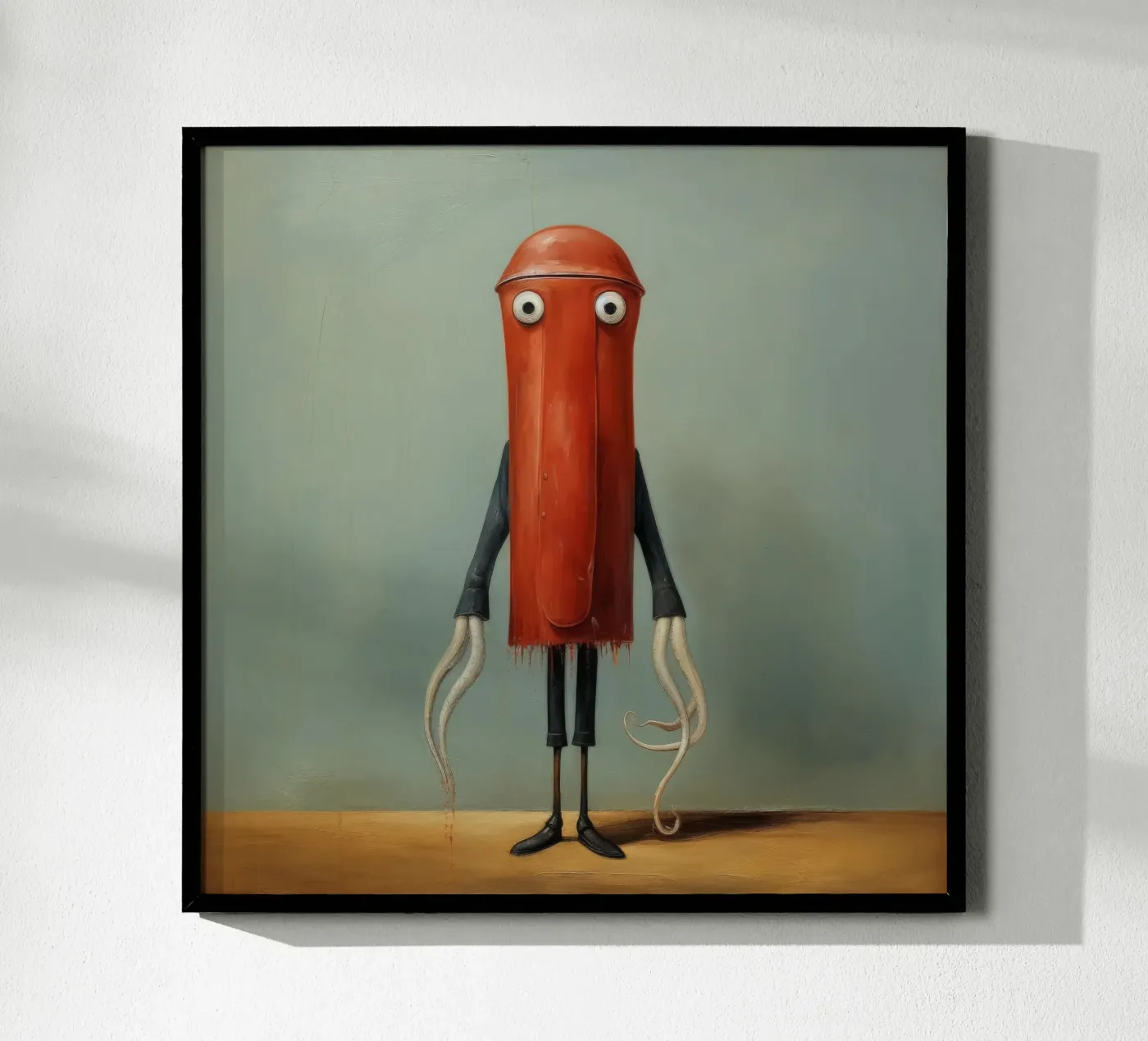 Minimal Squid poster van Minimal Animal Art