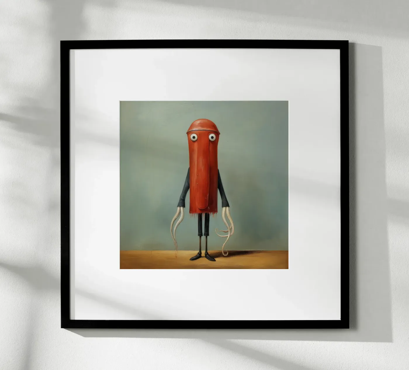 Minimal Squid poster van Minimal Animal Art