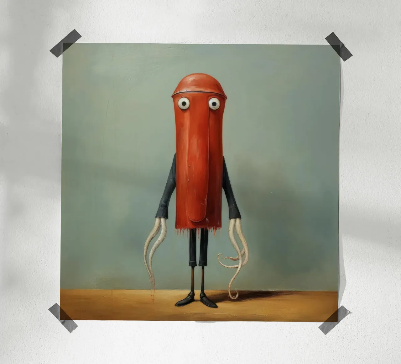 Minimal Squid poster da Minimal Animal Art
